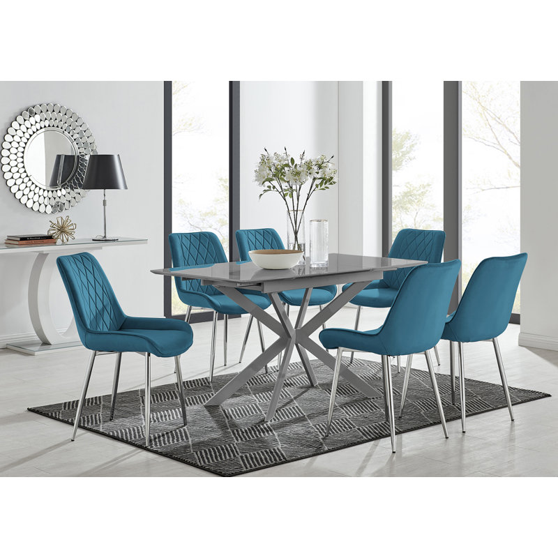 Dining Set, 6, Blue