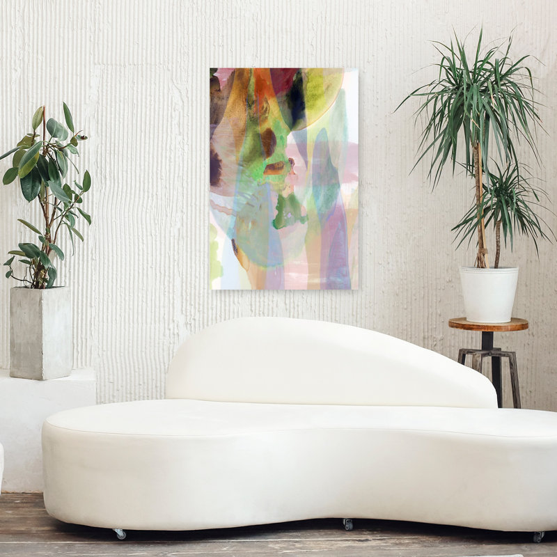 Art contemporain contemporain abstrait coloré, H 36 po x l 24 po