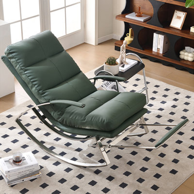 Chaise berçante ergonomique en métal avec repose-pieds