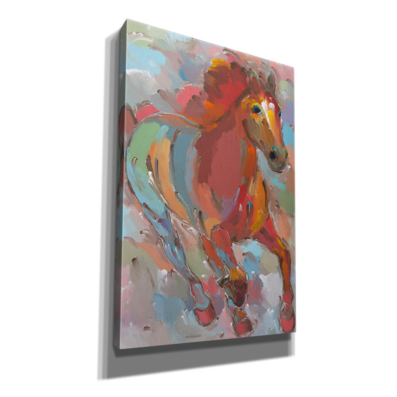 "Eliyzah RedHaveed Runner" sur toile par Hooshang Khorasani, H 18 po x l 12 po x P 0,75 po