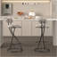 Ensemble de 2 tabourets de bar rembourrés avec tabourets de bar à hauteur de comptoir en velours moderne pour îlot de cuisine, salon (noir et rayé)-426016809