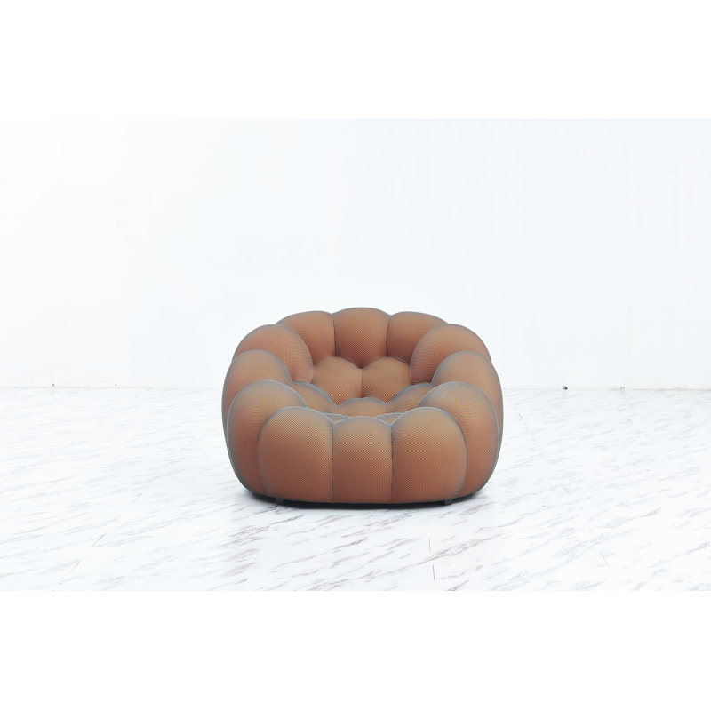 Osirys Upholstered Club Chair, Orange Polyester Blend