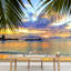 Papier peint pastel, coucher de soleil, plage tropicale, photographie de nature, paysage rustique, papier peint nautique-93996633
