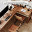 Bureau simple en L en bois de pin simple