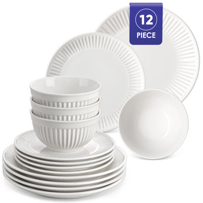 Piece Porcelain China Dinnerware Set - Service for 4
