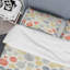 Motif de cercles rouges et or - Ensemble de housse de couette abstrait - Microfibre de polyester-355621548
