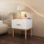 Table de chevet blanche moderne avec tiroir et pieds en bois, table de chevet minimaliste avec poignée pour chambre à coucher, salon, appartement
