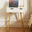 Petite coiffeuse de maquillage, bureau avec 2 tiroirs, organisateur de miroir rabattable, coiffeuse de maquillage pour chambre à coucher, vestiaire