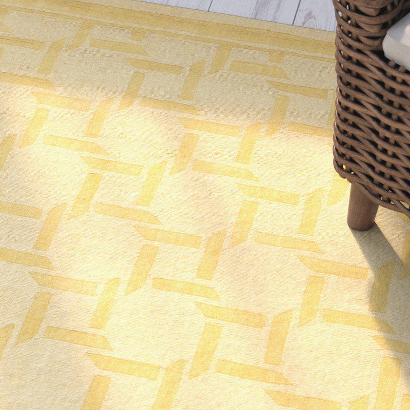Resort Martha Stewart Hand Tufted Wool Pile Geometric Rug, Round 4'
