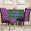 Élégantes chaises en bois massif, dossier mauve, de 2 pour la salle à manger, pièce-1988810795
