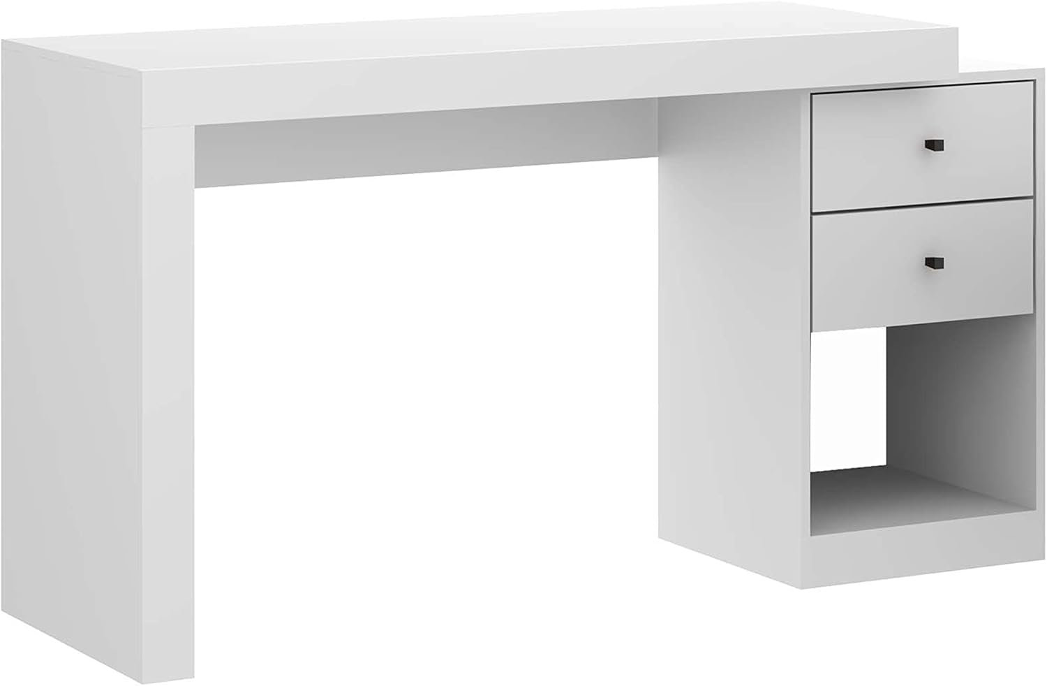 Hokku Designs Expandable Desk With Storage Drawers & Open Shelf ...
