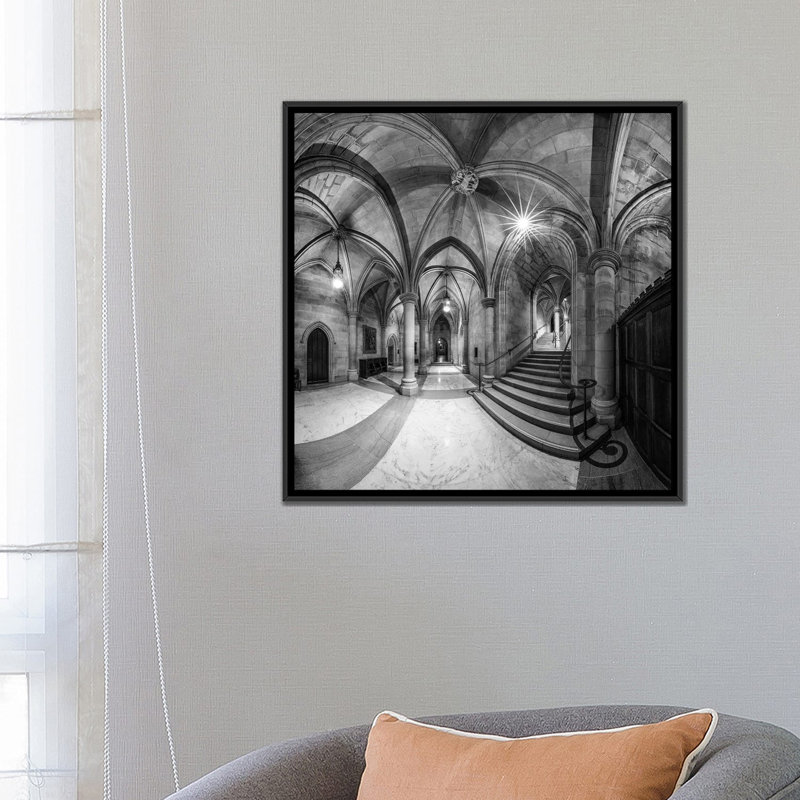 « undercroft », impression sur toile, H 18 po x l 18 po x P 1,5 po, Toile avec cadre noir, Pas de tapis