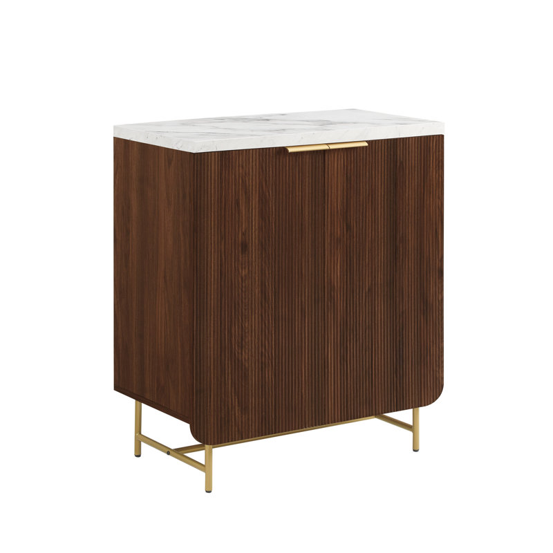 Jhasmin 2 -Door Rectangle Accent Cabinet, White/Coastal