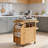 Outdoor Kitchen Prep Cart with Stainless Steel Top, Storage Cabinet, Side Rack and Lockable Wheels-1249933120