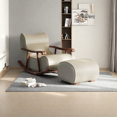 Chaise berçante ergonomique en similicuir