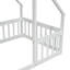 Lit simple en bois en forme de maison avec clôture, garde-corps-266991839-266991838