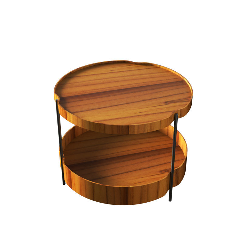 Flow End Table, Teak, 18.1" H x 23.6" W x 23.6" D