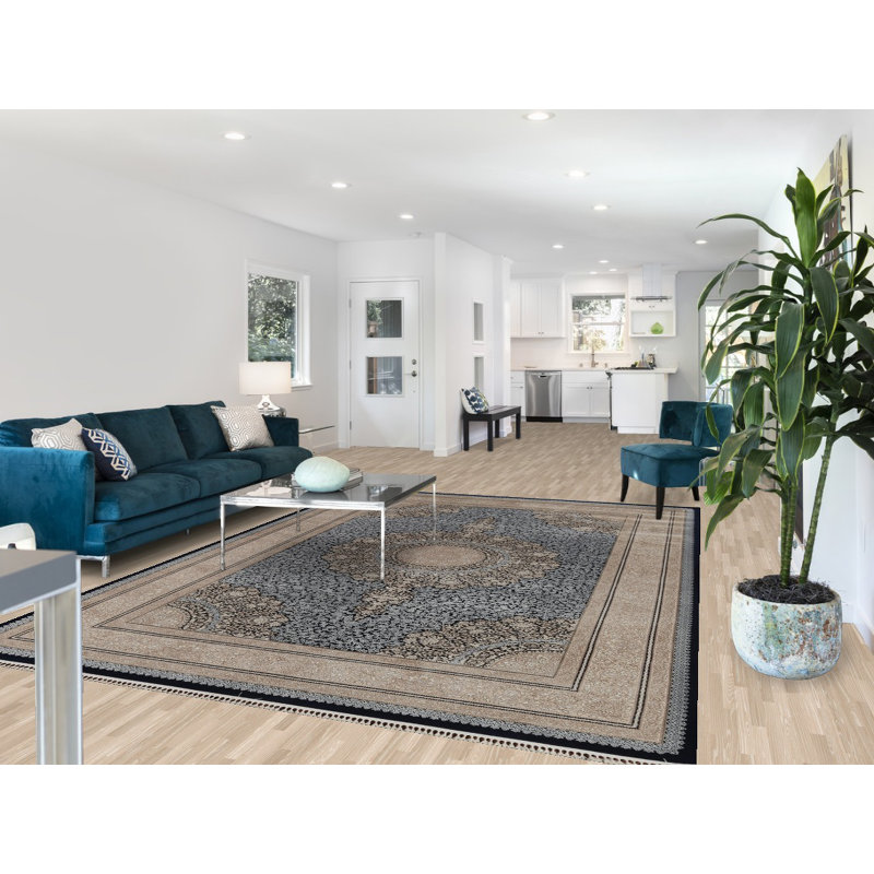Tapis de style victorien bleu 8 x 11