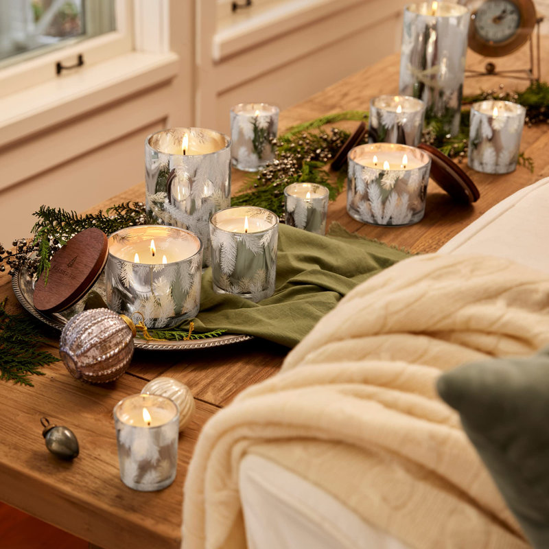 Thymes Frasier Fir Silver Scented 3-Wick Candle