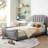 Classic Stripe Headboard Twin Daybed In Gray - Comfortable & Construction Velvet With Stylish And Elegant