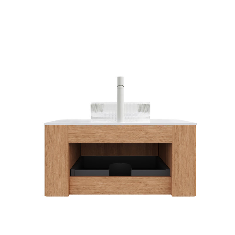 Meuble-lavabo de salle de bain de style contemporain, 30"
