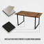 Table de salle à manger 59 po en bois aggloméré rectangulaire industriel moderne de 59 po, 4 à 6 personnes, plateau de table en bois d'ingénierie de 1,5 po d'épaisseur et pieds rectangulaires noirs en métal, utilisés pour la maison et la cuisine