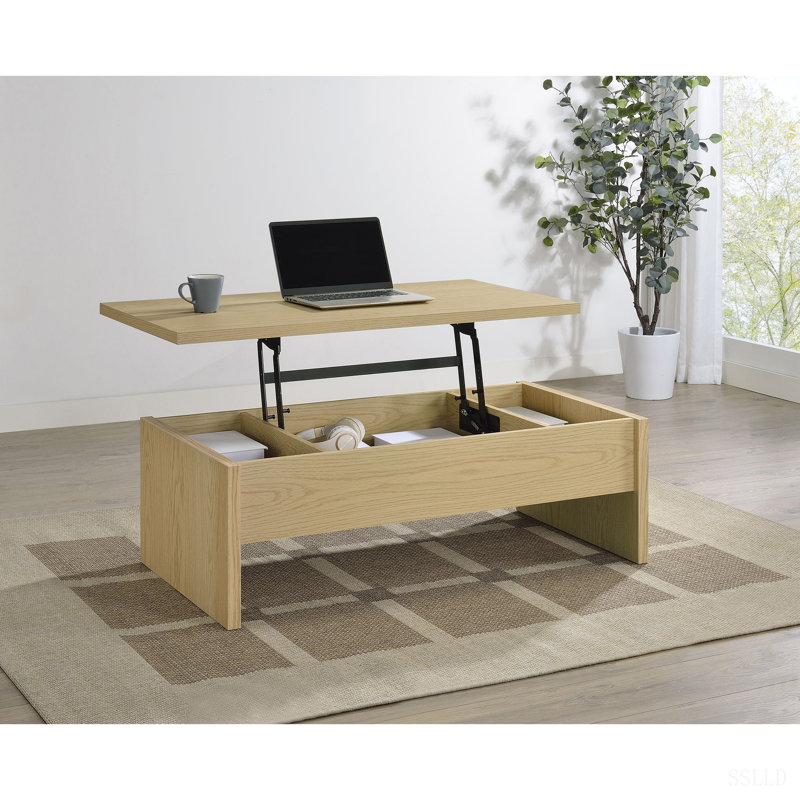 Table basse à plateau relevable Parker, Chêne clair