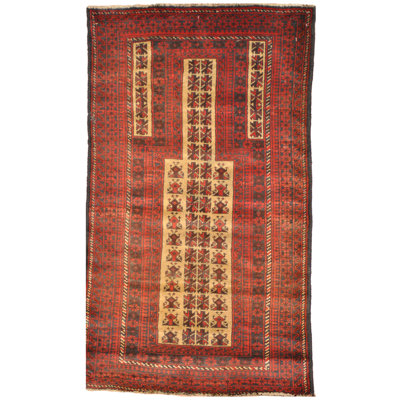 One-of-a-Kind 2'6" X 4'4" Wool Area Rug in Red