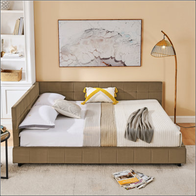Structure de lit tapissier pour grand lit