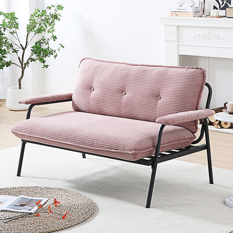 Causeuse en métal, canapé moderne, Rose