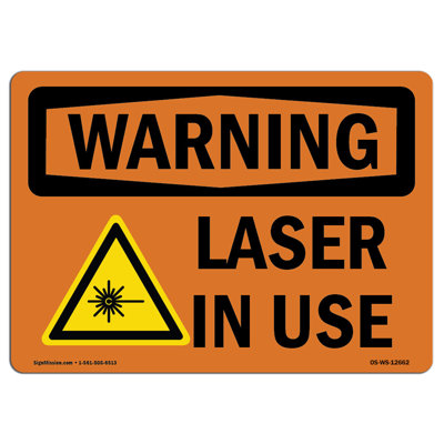 Panneau d'avertissement Osha - laser utilisé
