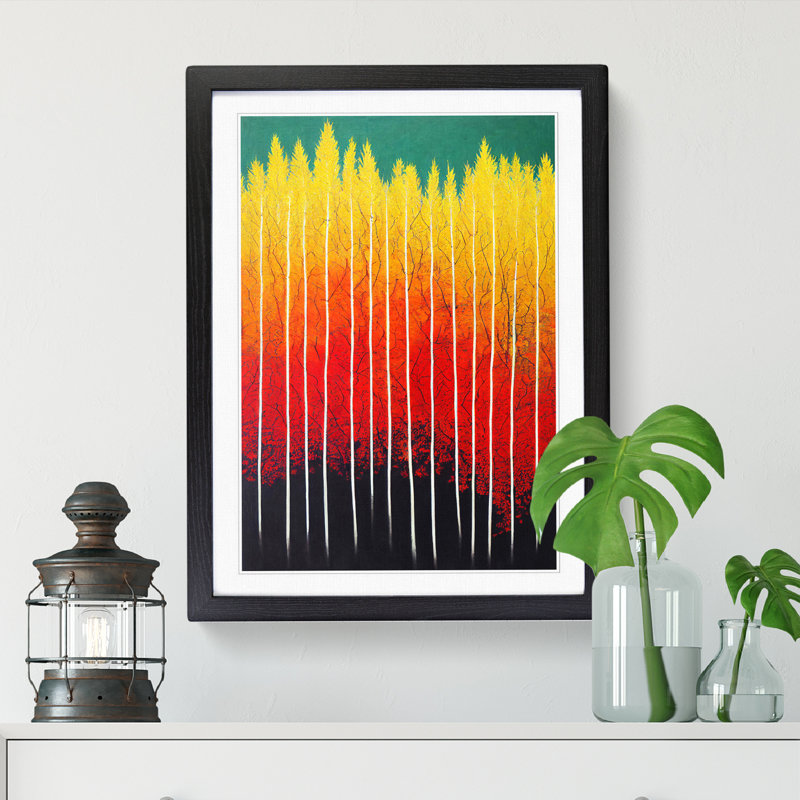 Autumn Forest Abstract Vol.4 - Single Picture Frame Print, Black Framed, 34cm H x 25cm W x 2cm D