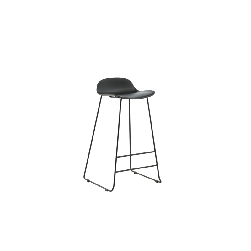 Orion Bar Stool with Steel Frame, Grey
