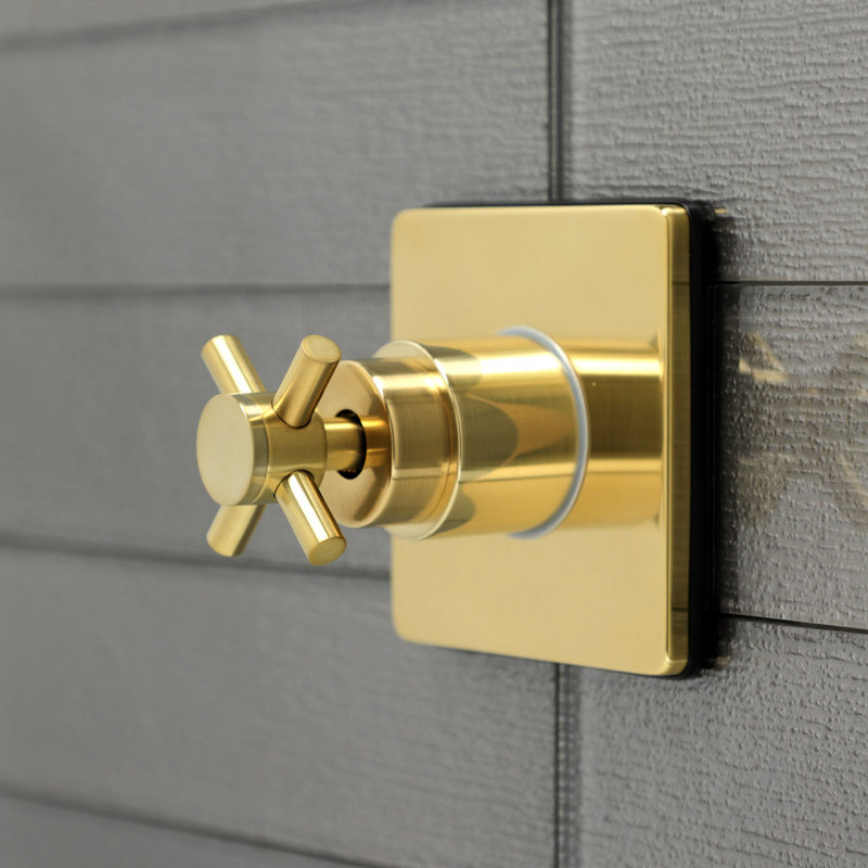 Kingston Brass Concord Single-Handle Wall Mount Three-Way Diverter Valve with Trim Kit, Brushed Brass