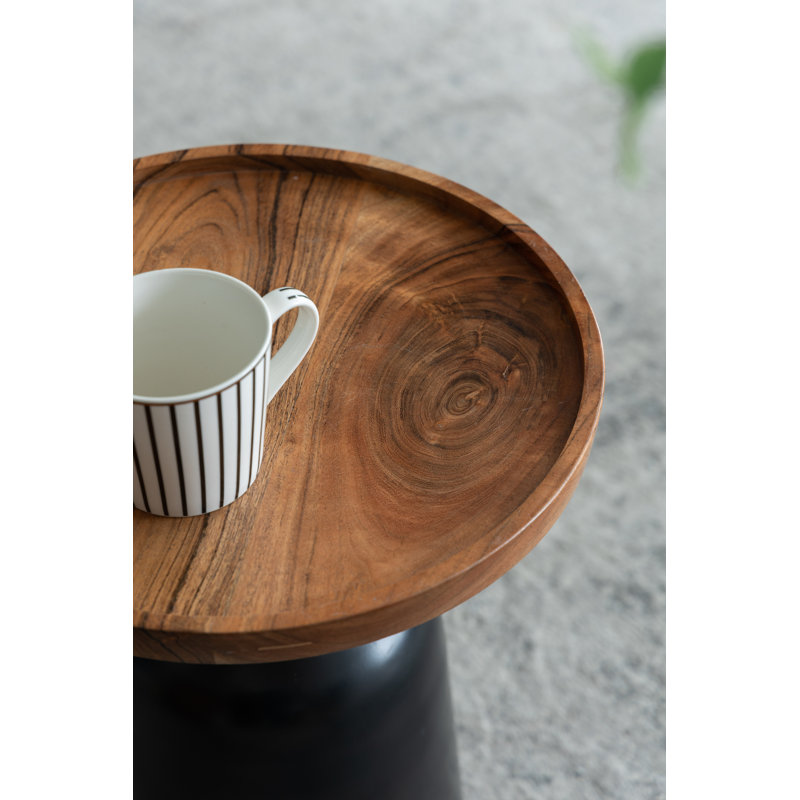 Chrystian Solid Wood Top End Table Set