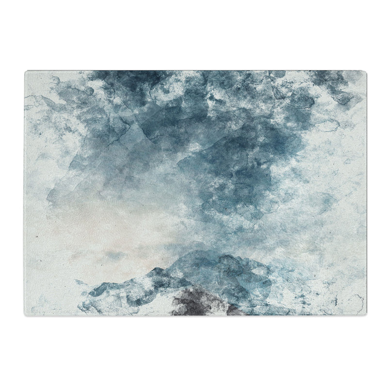 Tempered Glass Cloud Touching the Mountains Chopping Board, 20 cm x 28.5 cm