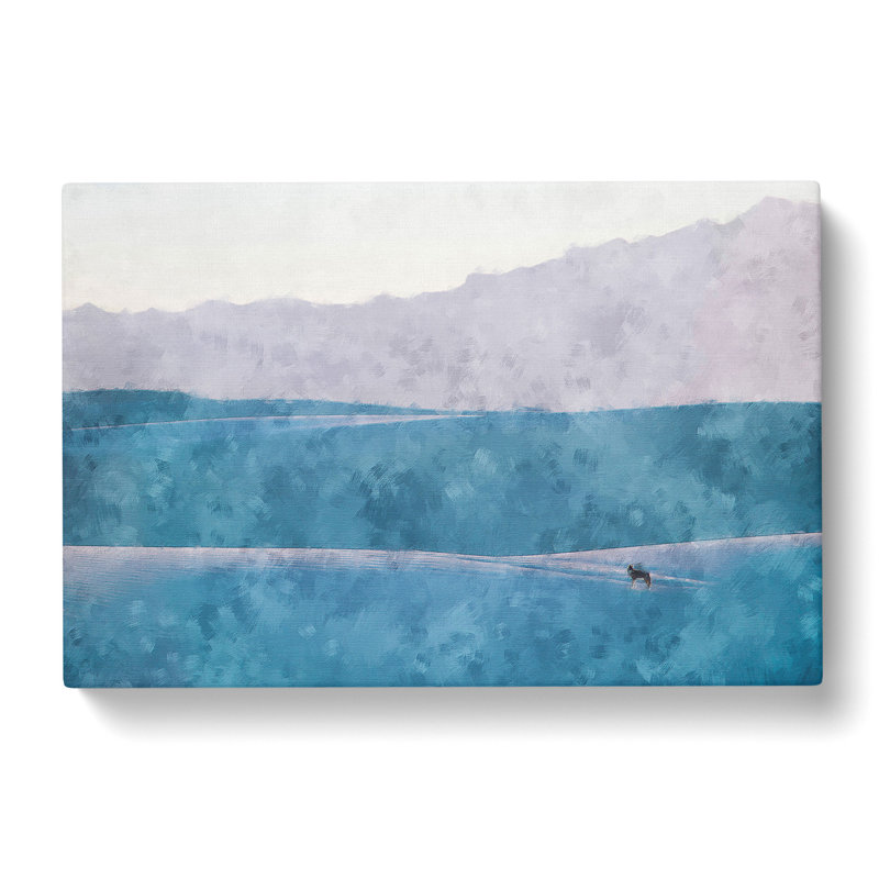 Lone Wolf Abstract - Wrapped Canvas Painting, 50cm H x 76cm W x 3cm D