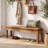 70.87" W Extra Long Solid Wood Upholstered Bench