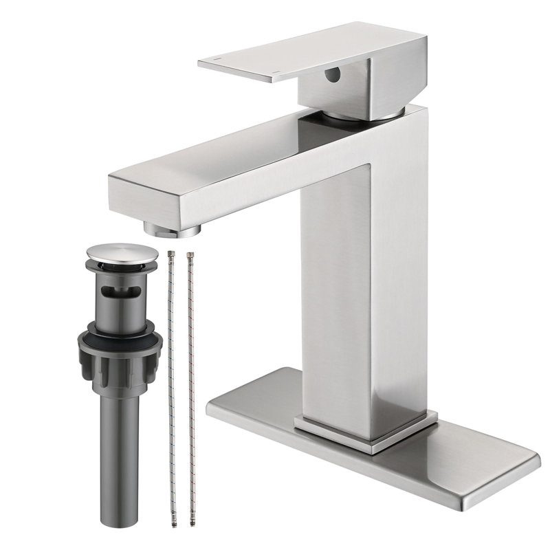 Bathroom Single Handle Stainless Steel Faucet, Brushed Nickel