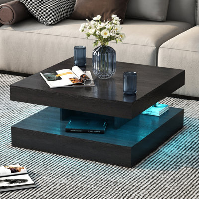 LED Coffee Table with Storage Modern
