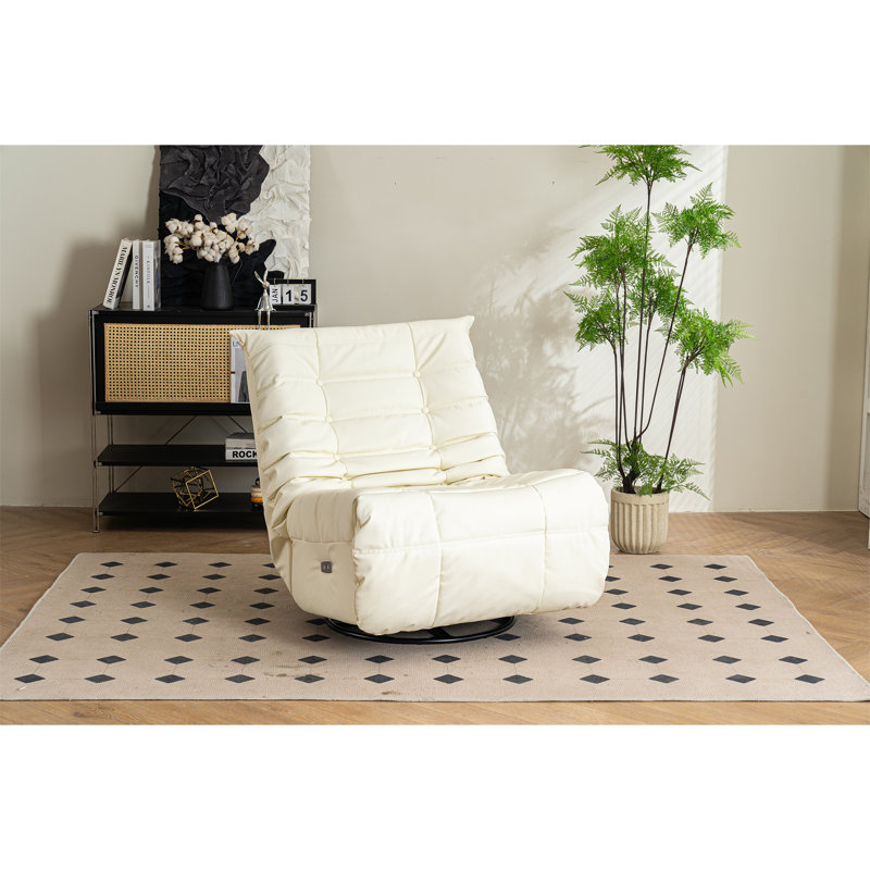 Fauteuil inclinable Fani, Similicuir blanc