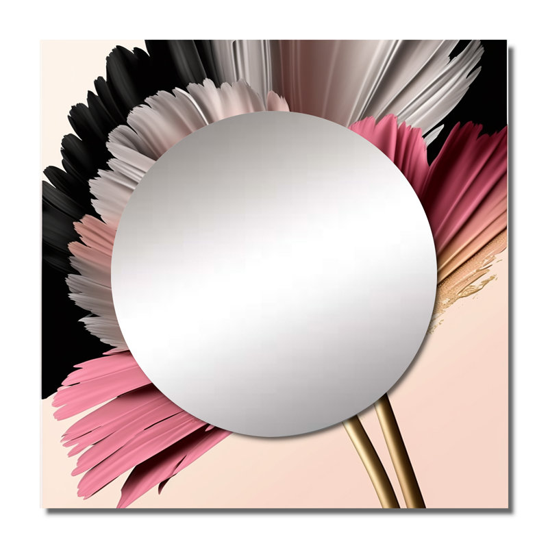 Fleuridor - Miroir floral floral carré pour décoration murale, 36 po x 36 po