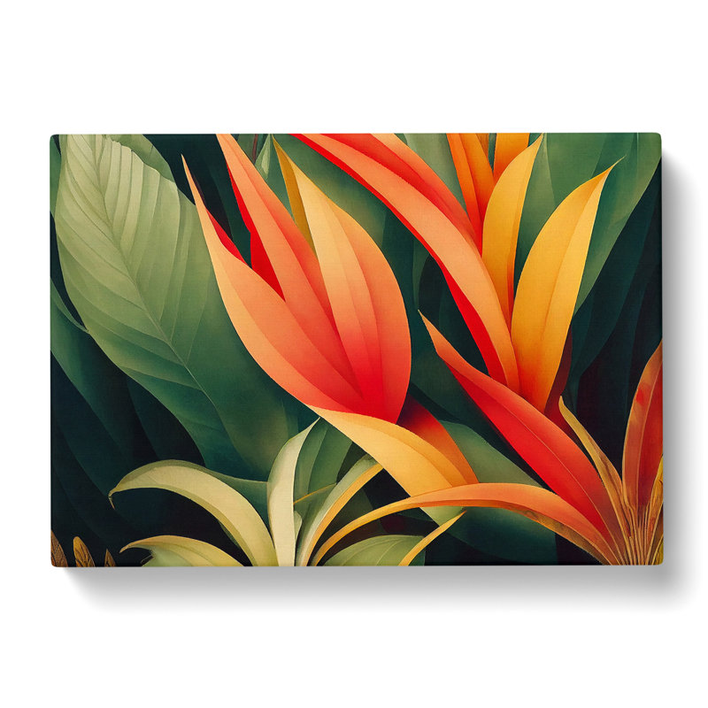 Evolving Tropical Flowers - Wrapped Canvas, 40cm H x 60cm W x 3cm D