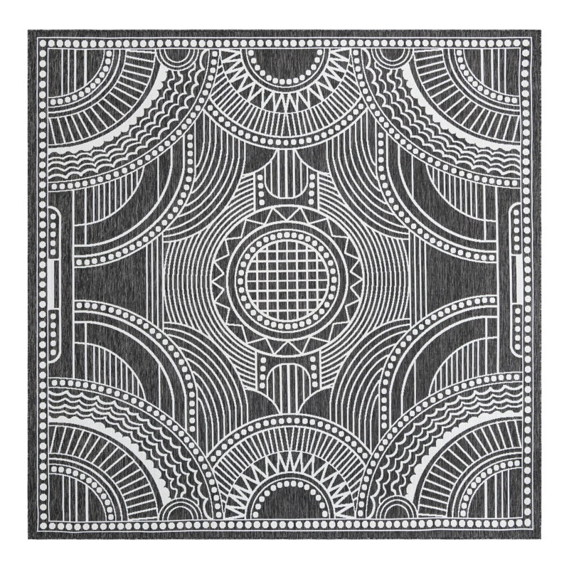 Geometric Indoor / Outdoor Rug, Square 10'