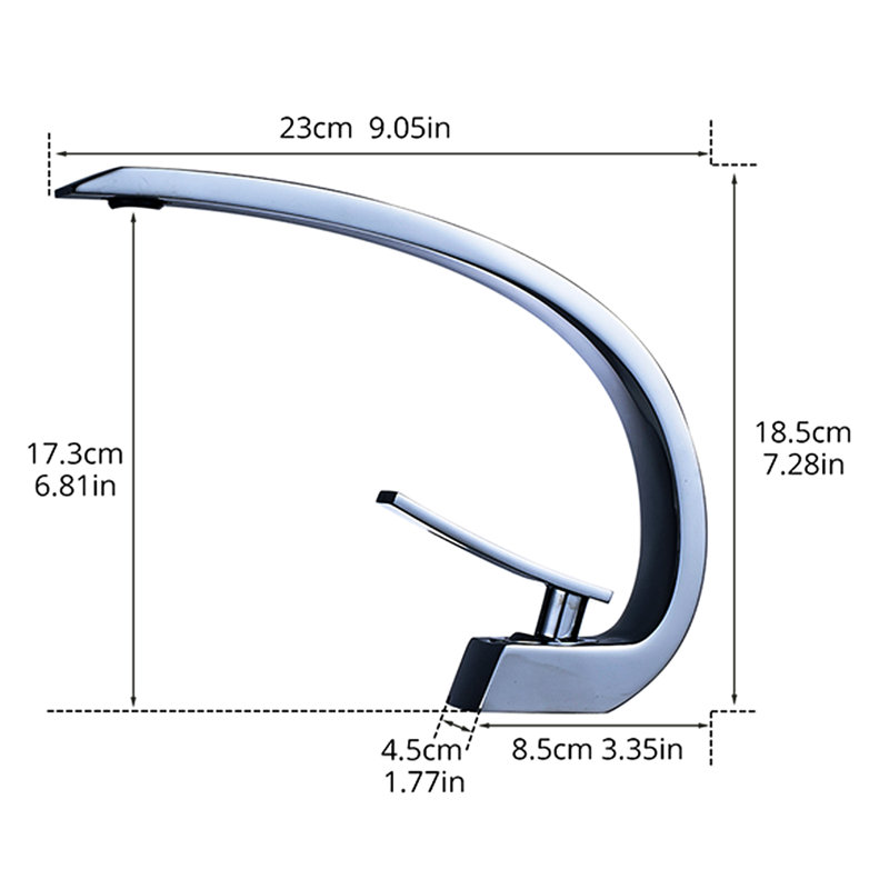 Robinet de lavabo Modern, Argent