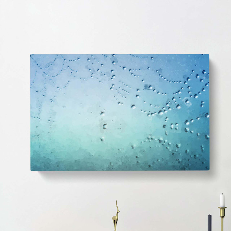 Dewdrops upon a Cobweb in Abstract - Wrapped Canvas Painting Print, 50cm H x 76cm W x 3cm D