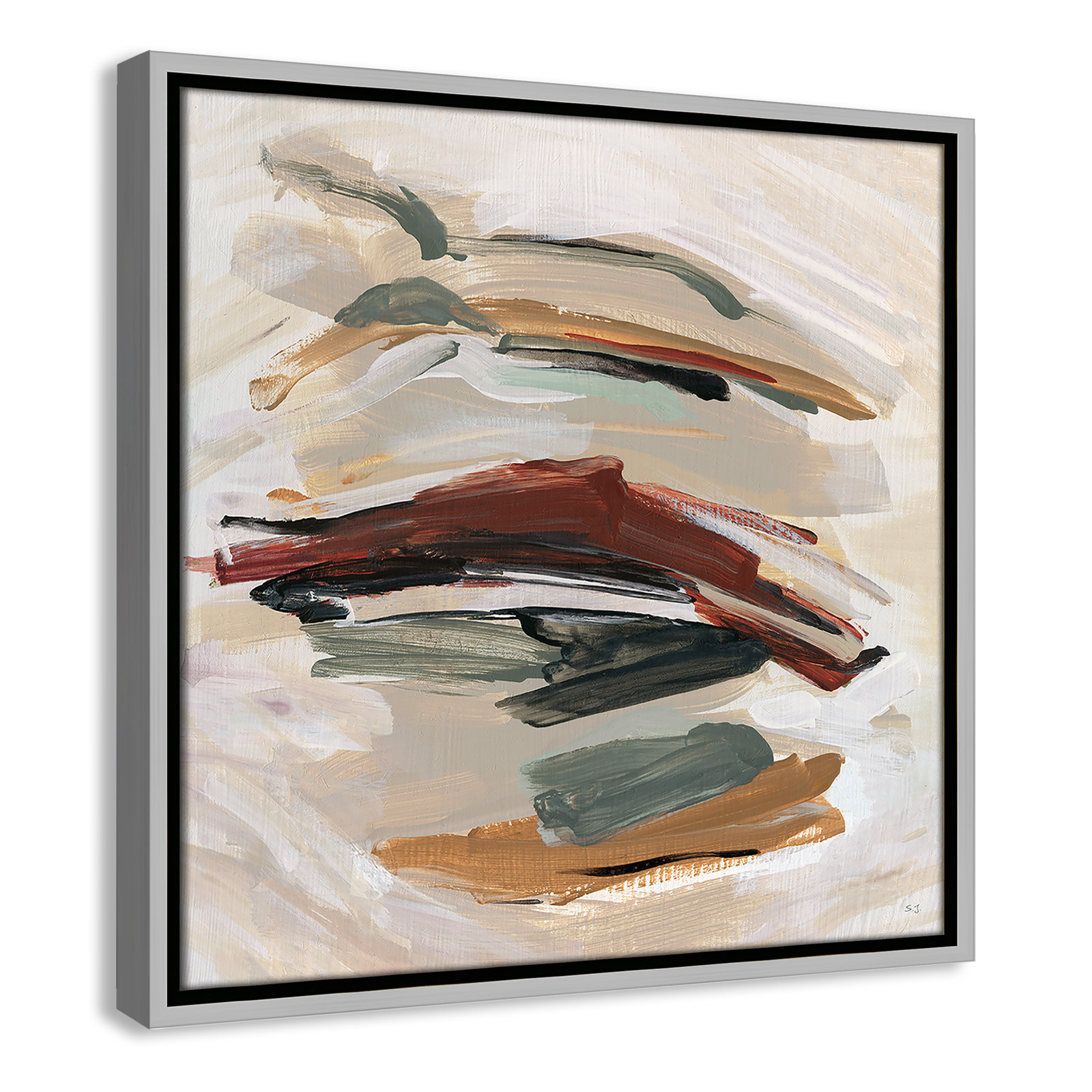 Carmina "Spring Shadows" Painting by Susan Jill, Silver , 17.5" H x 17.5" W