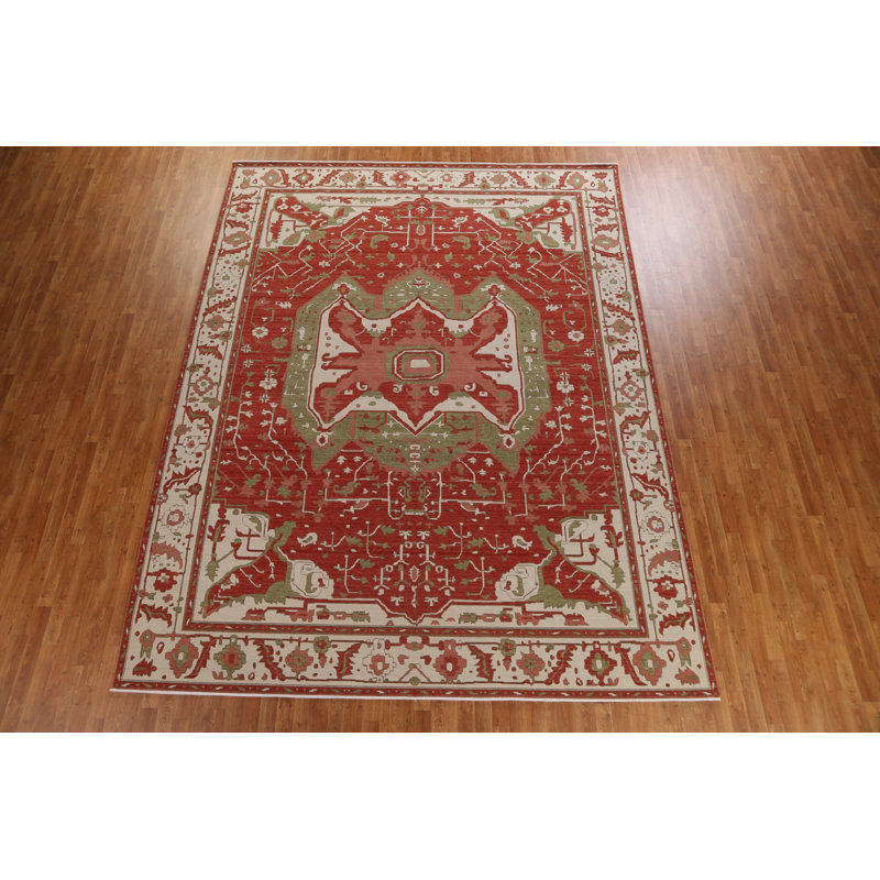 Tapis turc en laine Heriz Serapi noué à la main 9 x 12