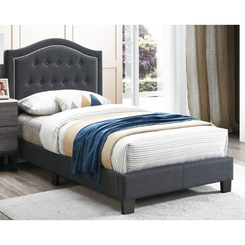 Jaquavian Upholstered Platform Bed, Twin, Charcoal