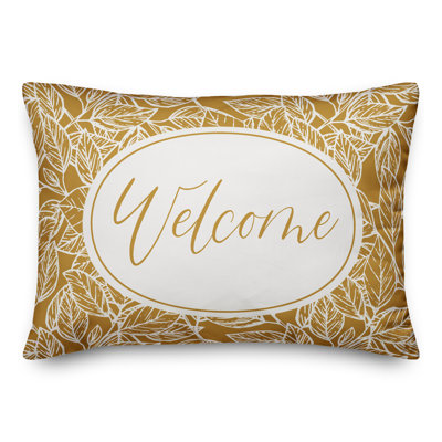 Housse de coussin rectangulaire d'extérieur Welcome Leaf